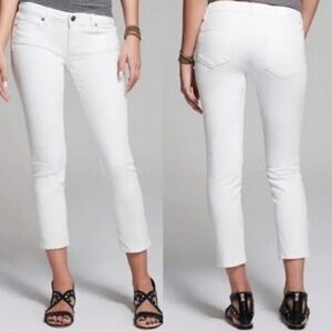 PAIGE Women's Kylie Crop White Ankle Jeans